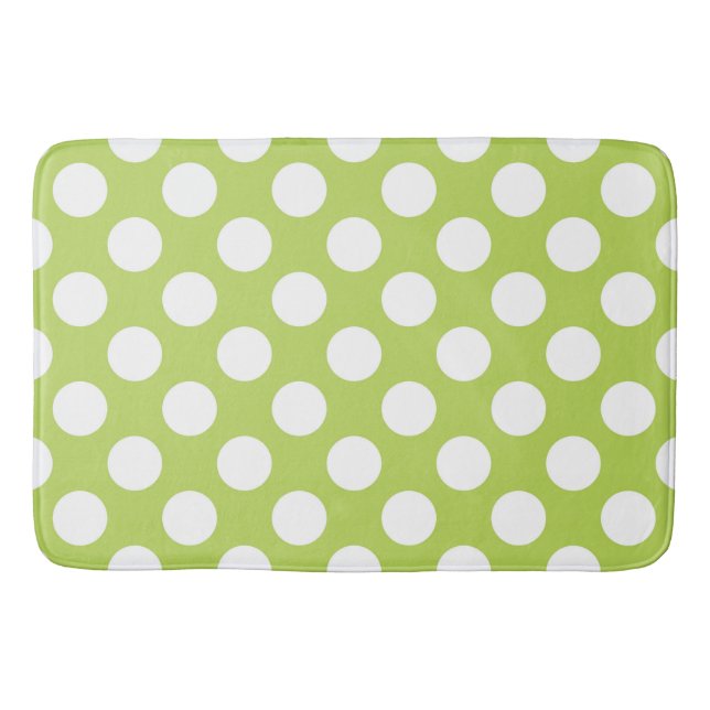 Grönt Polka dots, Polka Dot Mönster, Dit, Dit Badrumsmatta (Framsidan)