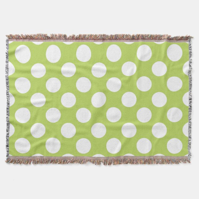 Grönt Polka dots, Polka Dot Mönster, Dit, Dit Filt (Framsidan)