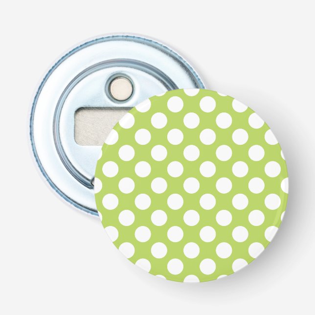 Grönt Polka dots, Polka Dot Mönster, Dit, Dit Flasköppnare (Framsidan)