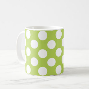 Grönt Polka dots, Polka Dot Mönster, Dit, Dit Kaffemugg