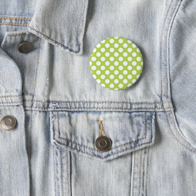 Grönt Polka dots, Polka Dot Mönster, Dit, Dit Knapp (In Situ)
