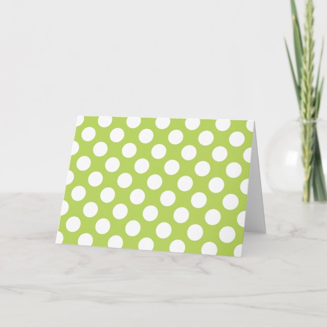 Grönt Polka dots, Polka Dot Mönster, Dit, Dit Kort (Framsida)