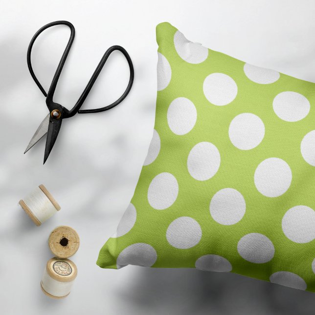 Grönt Polka dots, Polka Dot Mönster, Dit, Dit Prydnadskudde (Skapare uppladdad)