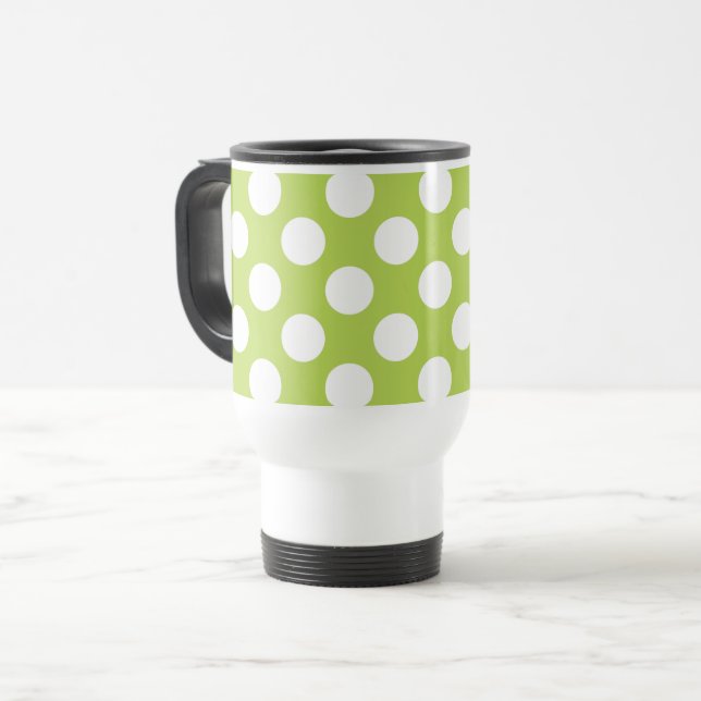 Grönt Polka dots, Polka Dot Mönster, Dit, Dit Resemugg (Framsida vänster)