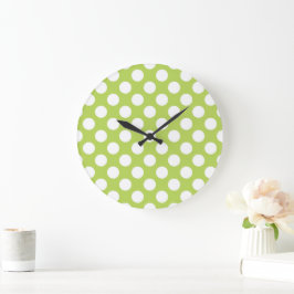 Grönt Polka dots, Polka Dot Mönster, Dit, Dit Stor Klocka