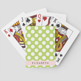 Grönt Polka dots, Polka Dot Mönster, ditt namn Casinokort
