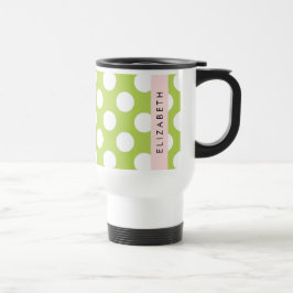 Grönt Polka dots, Polka Dot Mönster, ditt namn Resemugg