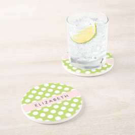 Grönt Polka dots, Polka Dot Mönster, ditt namn Underlägg