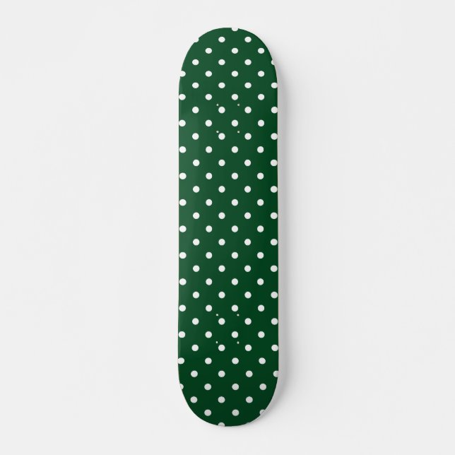 Grönt Polka dots Skateboard Deck (Framsida)