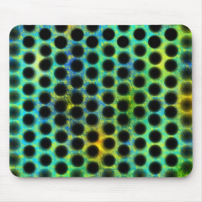 Grönt, polka dots som genererar svart, skugga musmatta (Framsidan)