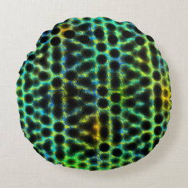 Grönt, polka dots som genererar svart, skugga rund kudde