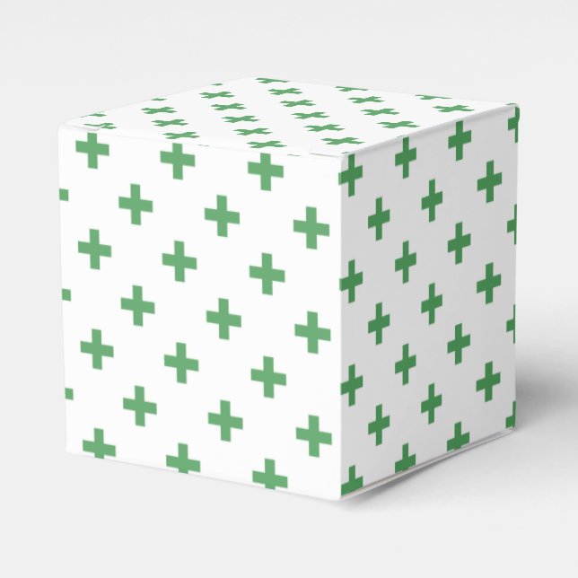 Grönt polka kor på vitt presentaskar (Framsidan Sidan)