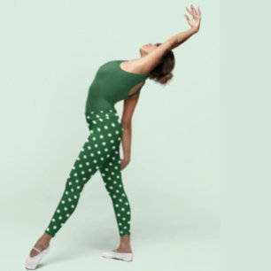 Grönt Polka-punkt Leggings