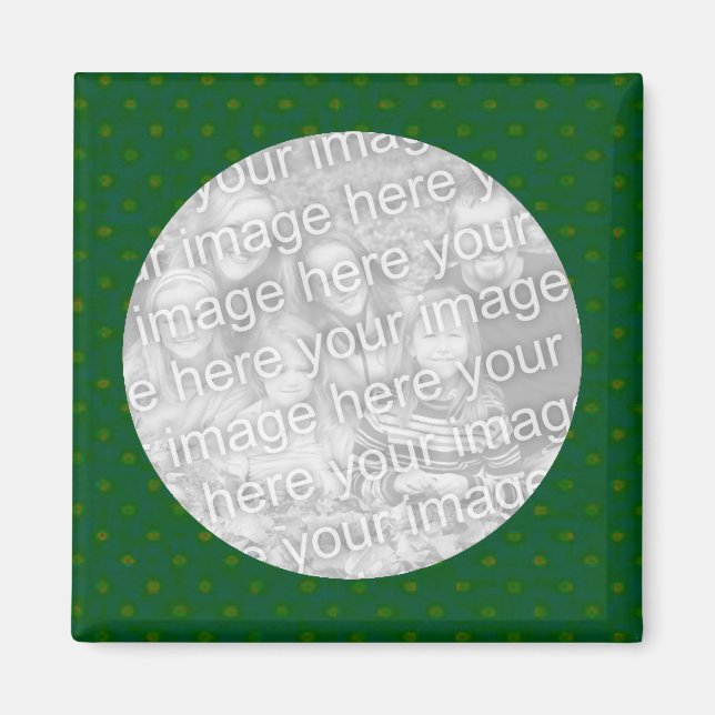 Grönt Polkadot Photo Magnet-mall Magnet (Framsidan)