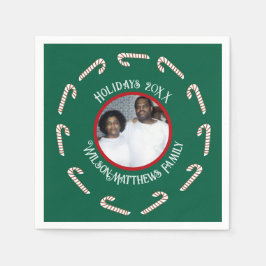 Grönt-Polkagrisar-jul 2025 Retro-familjen Pappersservett