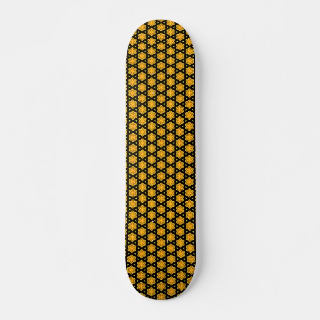 Grönt Polygon Mönster Mini Skateboard Bräda 18,5 Cm (Framsida)