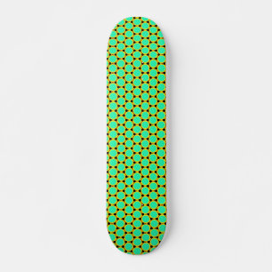 Grönt Polygon Mönster Old School Skateboard Bräda 21,6 Cm