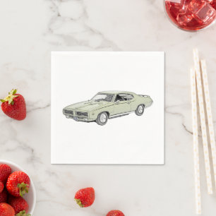 Grönt Pontiac GTO Muscle Car Teckning Papprare Par Pappersservett