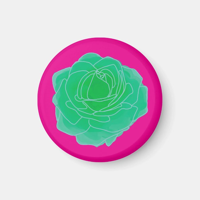 Grönt Pop Art Ro Magnet (Framsidan)