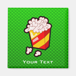 Grönt Popcorn Magnet