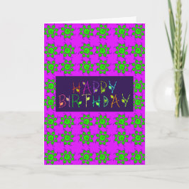 GRÖNT POPPIES BIRTHDAY CARD KORT