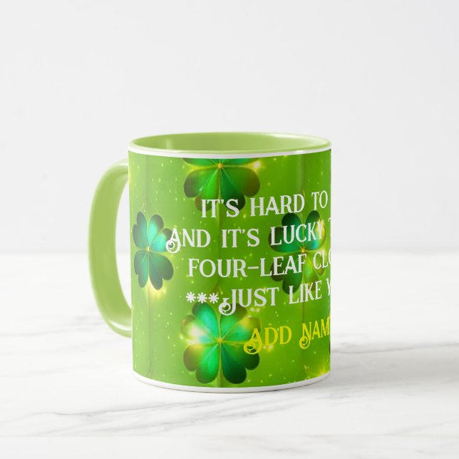 Grönt Popular St patrick's day Klöver-samling Mugg (Framsida vänster)