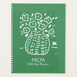 Grönt Posy Vas Planner