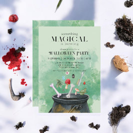 Grönt Potions & Spådomars Witches Cauldron Hallowe Inbjudningar