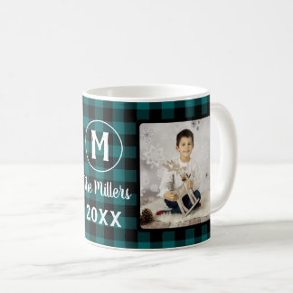 Grönt Pput Helgdag Family Namn 2-fotoår Kaffemugg