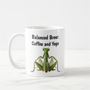 Grönt Praying Mantis Yoga Personlig Kaffemugg