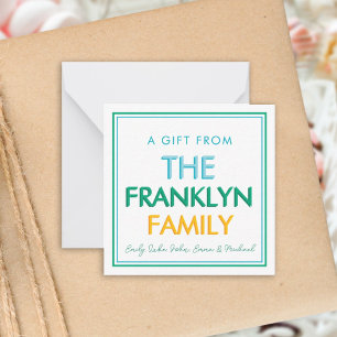Grönt Preppy Personlig Family Gift-hölje Anteckningskort
