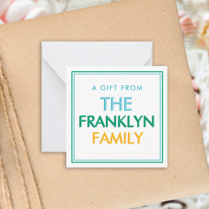 Grönt Preppy Personlig Family Gift-hölje Anteckningskort