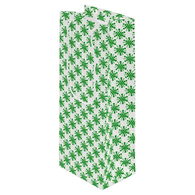 Grönt prickade stjärnor på vita (Framsidan Vinklad)