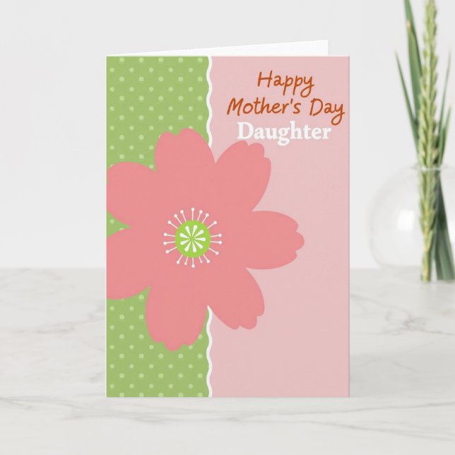 Grönt prickigt blomkort kort (Framsida)