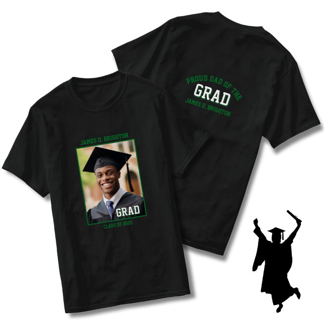 Grönt Proud Pappa Photo Studenten T Shirt (Skapare uppladdad)