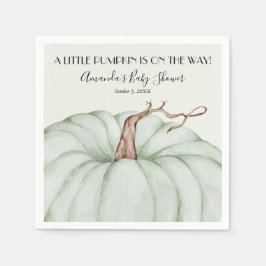 Grönt Pumpkin Baby Shower Gender Neutral Pappersservett