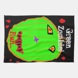 Grönt Pumpkin Zombie Springa Halloween Kitchen Tow Kökshandduk