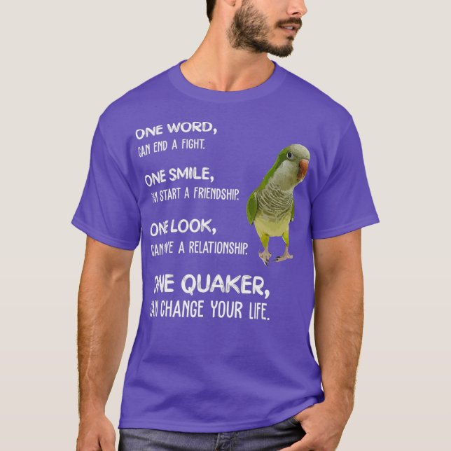 Grönt Quaker One Quaker Parrot Bird Ändra din T Shirt (Framsida)