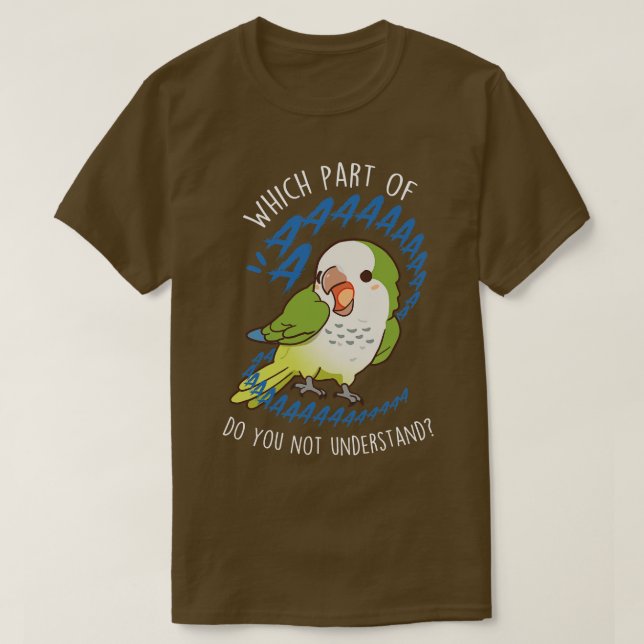 Grönt Quaker Parrot Aaaa T Shirt (Design framsida)