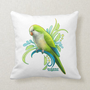 Grönt Quaker Parrot Pillow Kudde