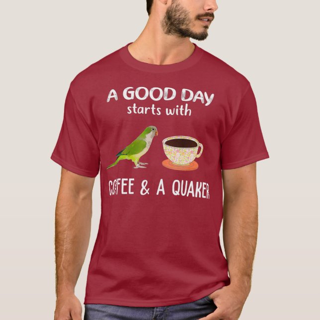 Grönt Quaker Shirt Bra Day with coffee Quaker T Shirt (Framsida)