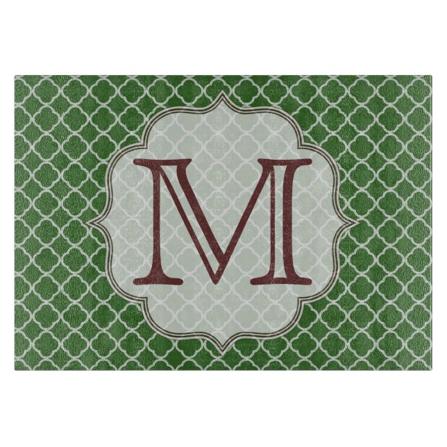 Grönt Quarterfoil Latti Glass Caking Board (Framsidan)