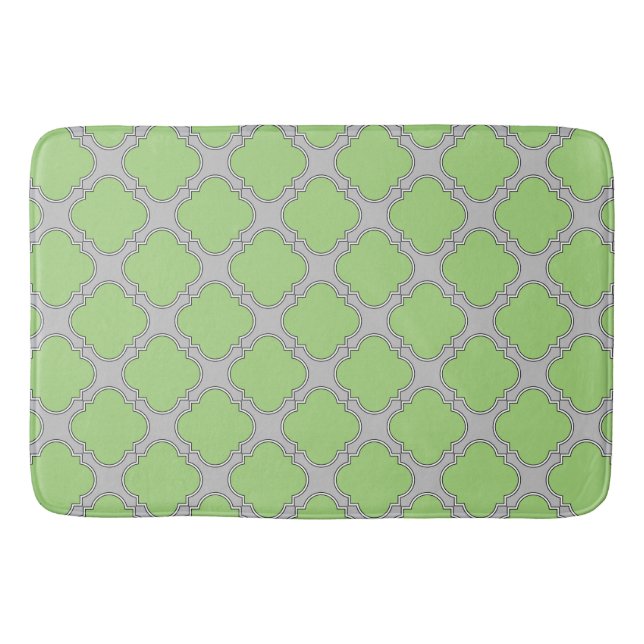 Grönt Quatrefoil Badrumsmatta (Framsidan)