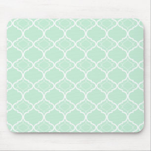 Grönt Quatrefoil för Mint geometriskt mönster Musmatta