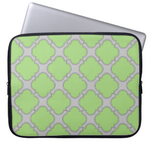 Grönt Quatrefoil Laptop Fodral