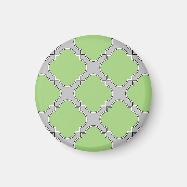 Grönt Quatrefoil Magnet (Framsidan)