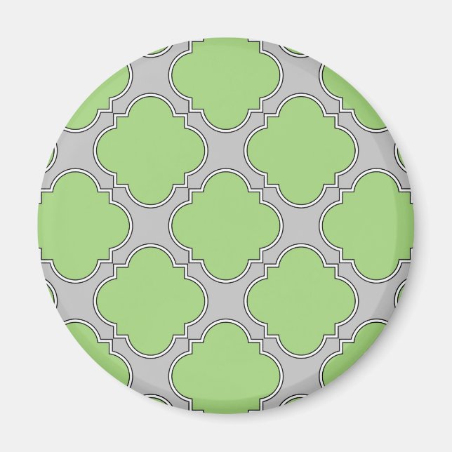 Grönt Quatrefoil Magnet (Framsidan)