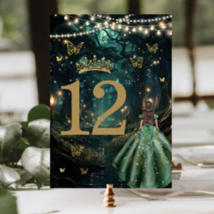 Grönt Quinceañera (skogen Emerald ) Bordsnummer