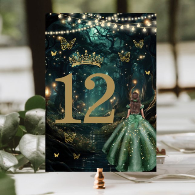 Grönt Quinceañera (skogen Emerald ) Bordsnummer (Skapare uppladdad)
