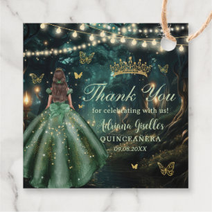 Grönt Quinceañera (skogen Emerald ) Gåvor Etiketter